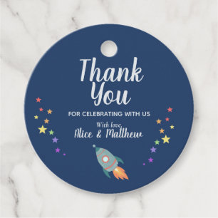 Para Recuerdos Etiquetas Baby Shower Favor del Barco de Cohetes E
