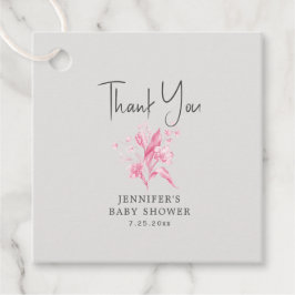 Para Recuerdos Etiquetas Baby Shower favoritas de la flor rosada 