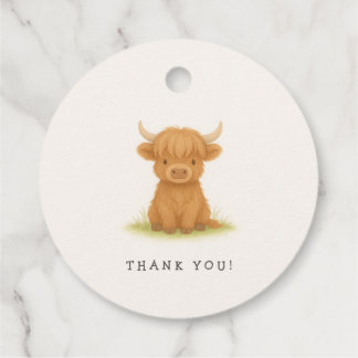 Para Recuerdos Etiquetas Baby Shower Highland Cow