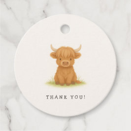 Para Recuerdos Etiquetas Baby Shower Highland Cow