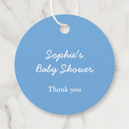 Para Recuerdos Etiquetas Baby Shower Minimalistas de Favor Azul