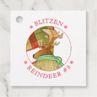 Etiquetas BLITZEN REINDEER Square Favor/Gift