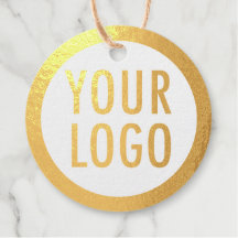 Etiquetas Colgantes de Oro Redondas con Logotipo P