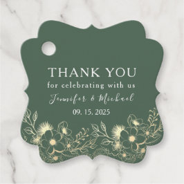 Para Recuerdos Etiquetas de agradecimiento de boda de oro elegant