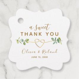 Para Recuerdos Etiquetas de agradecimiento de boda doradas A Swee