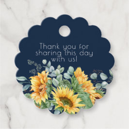 Para Recuerdos Etiquetas de agradecimiento de girasoles verdes az