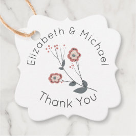 Para Recuerdos Etiquetas de agradecimiento de Kraft de flores del