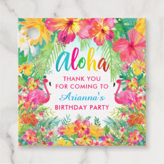Para Recuerdos Etiquetas de agradecimiento de Luau Tropical Flami