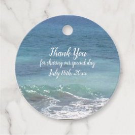 Para Recuerdos Etiquetas de agradecimiento de playa y océano