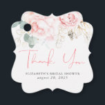 Para Recuerdos Etiquetas de agradecimiento elegantes con flores r<br><div class="desc">Etiquetas de agradecimiento con flores de rosa rosadas</div>