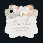 Para Recuerdos Etiquetas de agradecimiento florales boho de hierb<br><div class="desc">Hierba de Pampas y flores exóticas pastel suave</div>