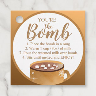 Para Recuerdos Etiquetas de bomba de chocolate caliente eres el c