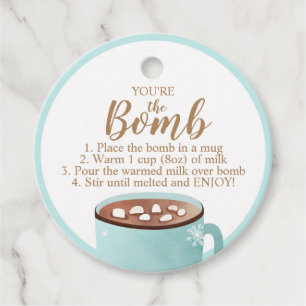 Para Recuerdos Etiquetas de bomba de chocolate caliente eres el c
