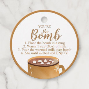 Para Recuerdos Etiquetas de bomba de chocolate caliente eres el c