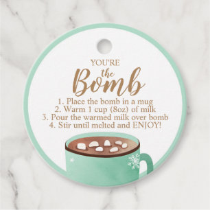 Para Recuerdos Etiquetas de bomba de chocolate caliente eres el c