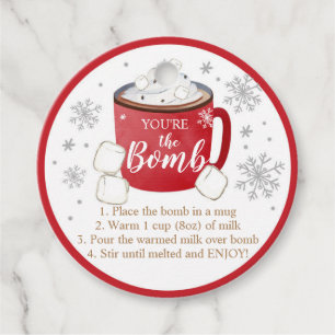 Para Recuerdos Etiquetas de bomba de chocolate caliente eres el c