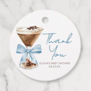 Para Recuerdos Etiquetas de Favor de Baby Shower Blue Bow Espress