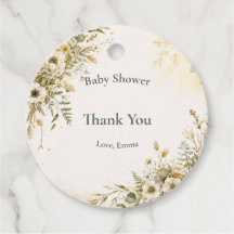 Etiquetas de Favor de Baby Shower Boho Woodland