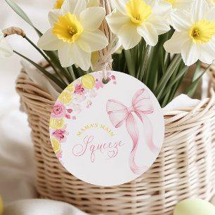 Para Recuerdos Etiquetas de Favor de Baby Shower de Limón con Laz