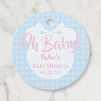 Para Recuerdos Etiquetas de Favor de Baby Shower Light Blue Bear 