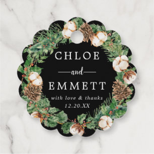 Para Recuerdos Etiquetas de Favor de Boda Botánica de Invierno Rú