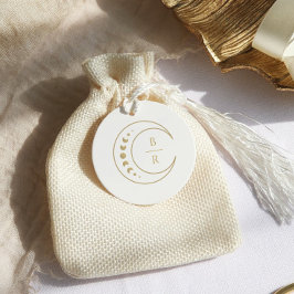 Para Recuerdos Etiquetas de Favor de Boda Celestial Monograma Dor