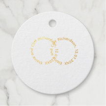 Etiquetas de Favor de Boda con Nombres, forma circ