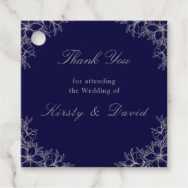 Para Recuerdos Etiquetas de Favor de Boda Floral Ornate de Plata