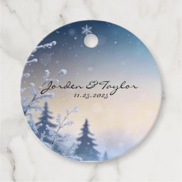 Para Recuerdos Etiquetas de Favor de Boda Soft Winter Daydream