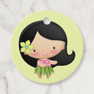Para Recuerdos Etiquetas de Favor de Chica Hula Hawaiana