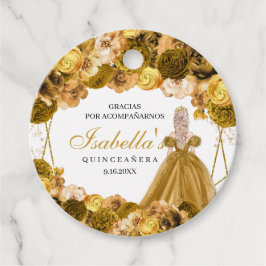 Para Recuerdos Etiquetas de Favor de Círculo de Quinceanera con F