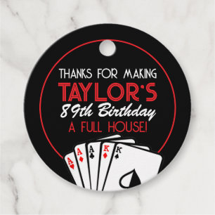 Para Recuerdos Etiquetas de Favor de Cumpleaños de Black Casino P