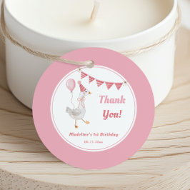 Para Recuerdos Etiquetas de Favor de Cumpleaños del Chica Rosa de