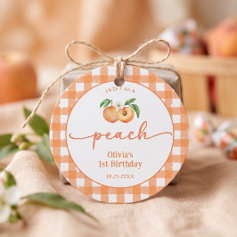 Para Recuerdos Etiquetas de Favor de Cumpleaños Gingham Dulce Com