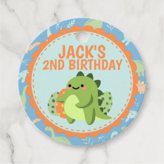 Para Recuerdos Etiquetas de Favor de Fiesta de Cumpleaños de Dino