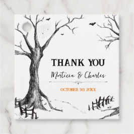 Para Recuerdos Etiquetas de Favor de Halloween Tree Square de Noc