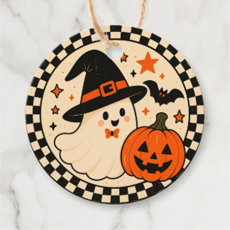 Para Recuerdos Etiquetas de Favor de Halloween Vintage | Gato Neg