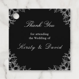 Para Recuerdos Etiquetas de Favor de la Boda Floral Ornada Blanca