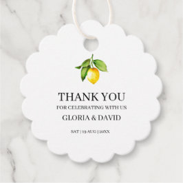 Para Recuerdos Etiquetas de Favor de la Boda Moderna de Limón Ama