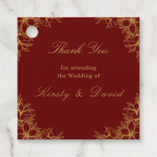 Para Recuerdos Etiquetas de Favor de la Boda Ornate de Oro
