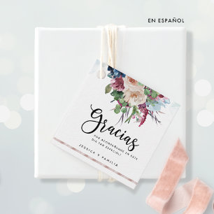 Para Recuerdos Etiquetas de Favor de la Quinceañera, floral y pas