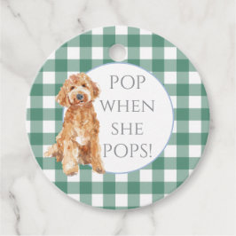 Para Recuerdos Etiquetas de Favor de Perrito con Cuadros de Gingh