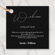 Etiquetas de Favor de Regalo en Blanco y Negro Bod