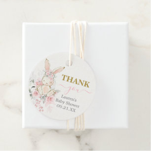 Para Recuerdos Etiquetas de Favor del Chica Baby Shower Bunny