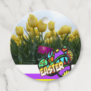 Para Recuerdos Etiquetas de Favor del Diseño de Tulipanes Amarill