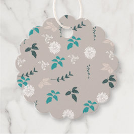 Para Recuerdos Etiquetas de Favor Floral Gris