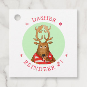 Para Recuerdos Etiquetas de Favor/Regalo Cuadrado del REINDEER DE