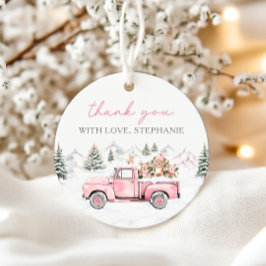 Para Recuerdos Etiquetas de Favor Rosa Winter Woodland