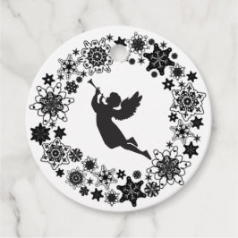 Para Recuerdos Etiquetas de Favor Silueta de Ángel de Navidad