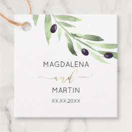 Para Recuerdos etiquetas de favores de bodas en la rama de olivo